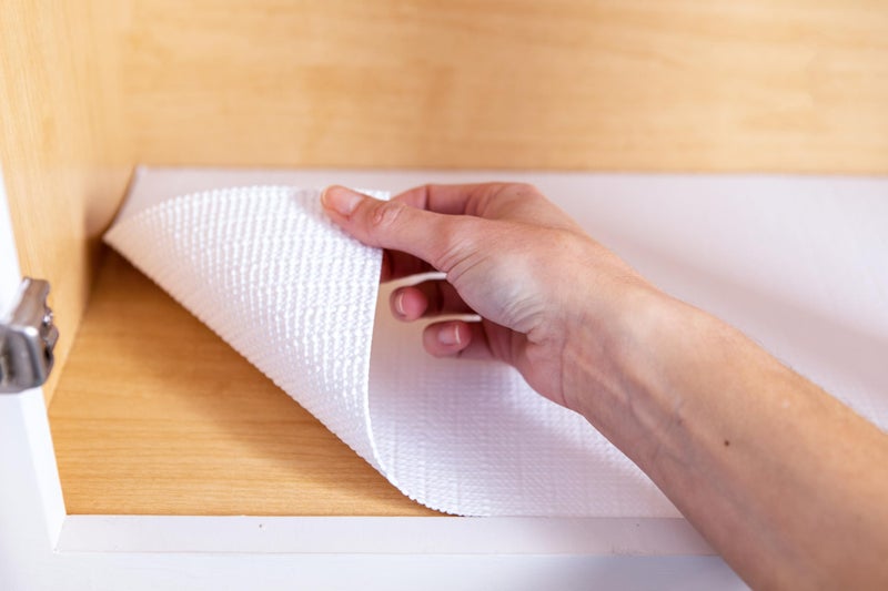 Duck Smooth Top EasyLiner for Cabinets & Drawers - Easy to Install & Cut to Fit - Shelf Paper & Drawer Liner Non Adhesive - Non Slip Shelf Liner for Kitchen Pantry - 12 Inch Width - 60 Total Feet - Gray - Image 4